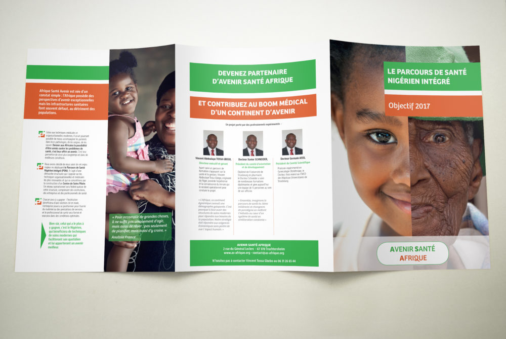 Avenir Santé Afrique – Identité visuelle outils de communication – Les Créatonautes