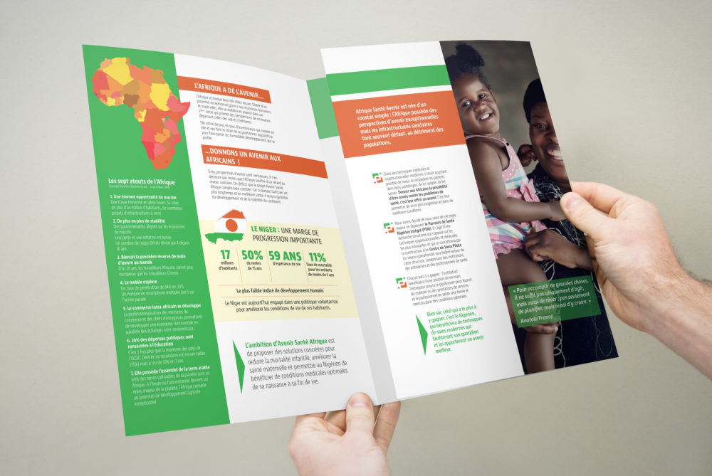 Avenir Santé Afrique – Identité visuelle outils de communication – Les Créatonautes