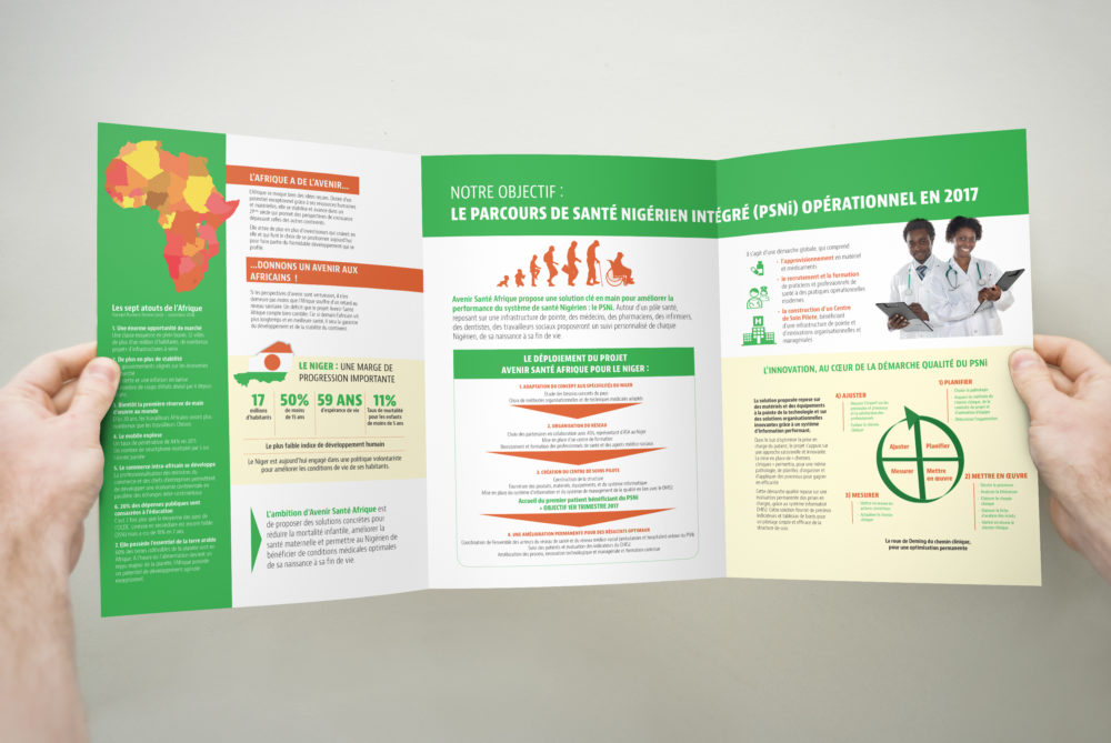 Avenir Santé Afrique – Identité visuelle outils de communication – Les Créatonautes
